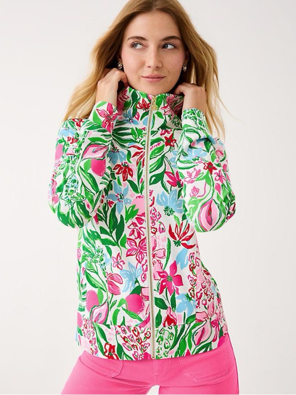 NWT LILLY PULITZER Women's Eleni Full Zip Jacket with UPF 50+